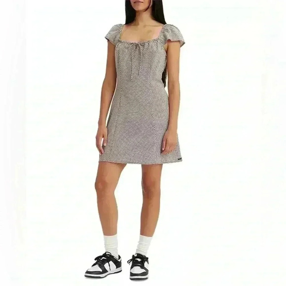 NWT LEVI'S Women's Misha Checkered Flutter-Sleeve Skater Dress Sz 4X - Picture 1 of 9